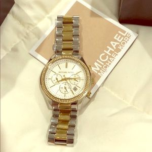 Michael Kors silver/gold two toned watch